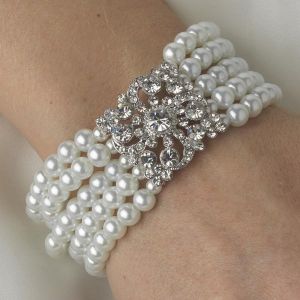 luscious pearl necklace earrings bracelet - white_choker_bracelet.jpg
